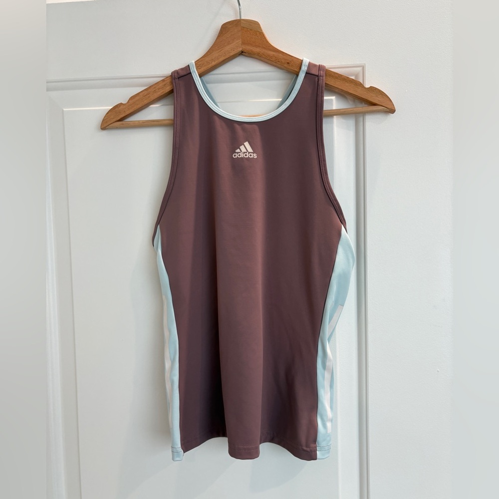 Adidas Pink/Purple and Sky Blue Running Tank, size small